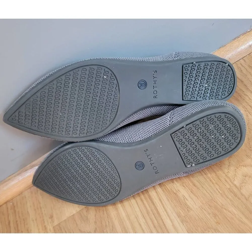 Rothy's Pointed Grey Slip-on Flats 7